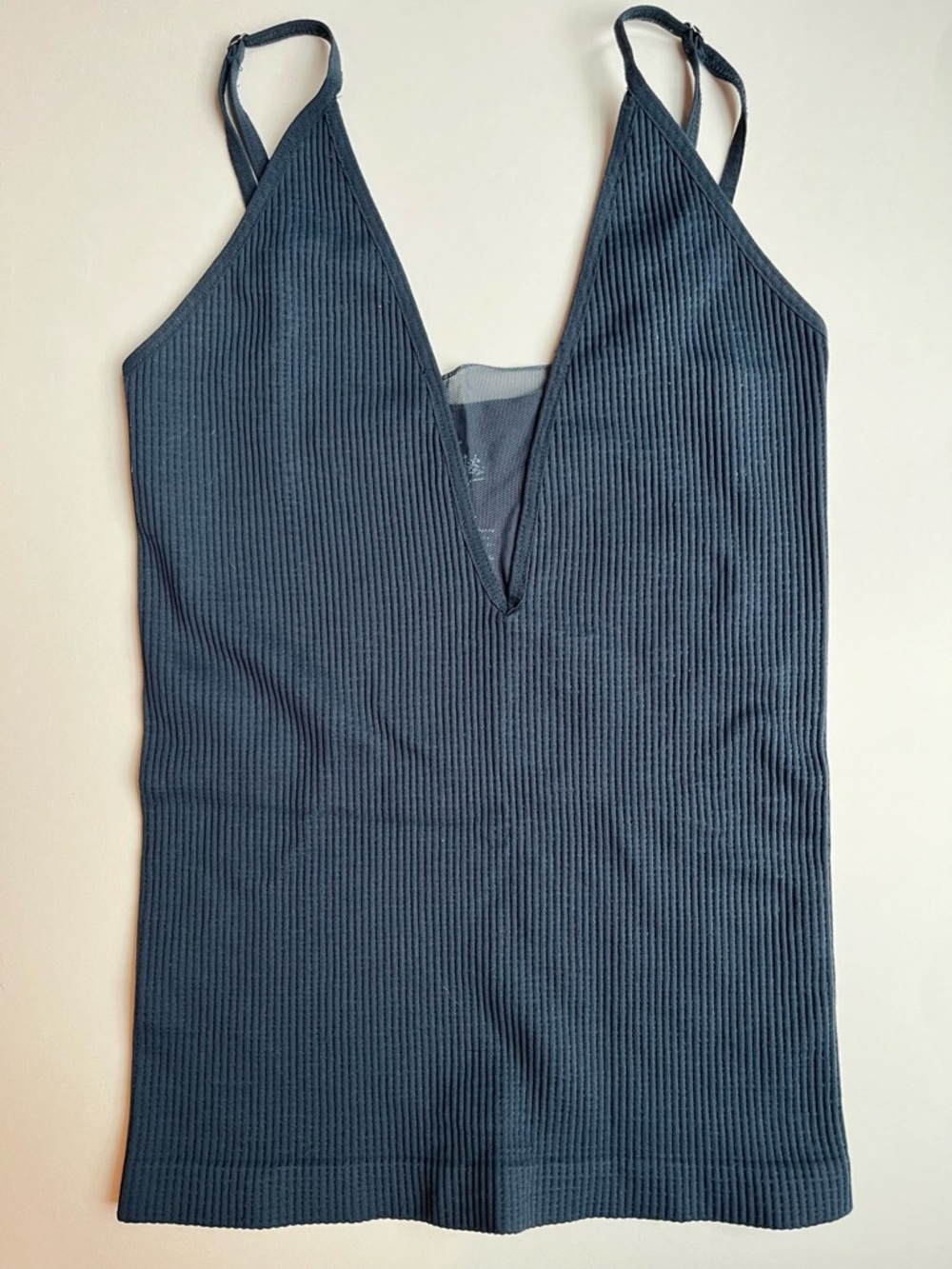 Free People, Intimately Ribbed Deep V-Camisole Tank - Blue, XS/S